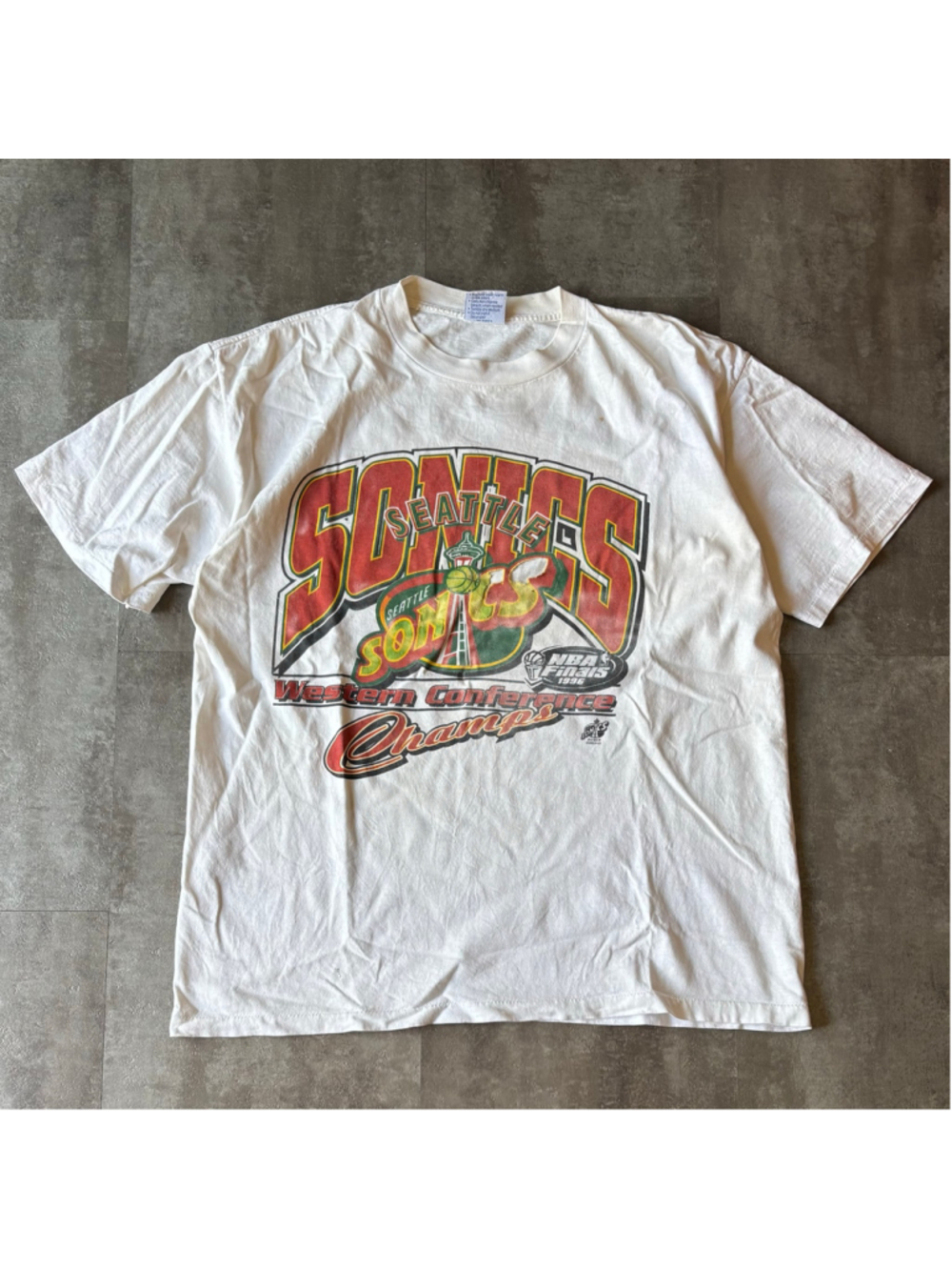 Vintage Seattle SuperSonics 1996 NBA Finals Shirt Mens XL Thrashed